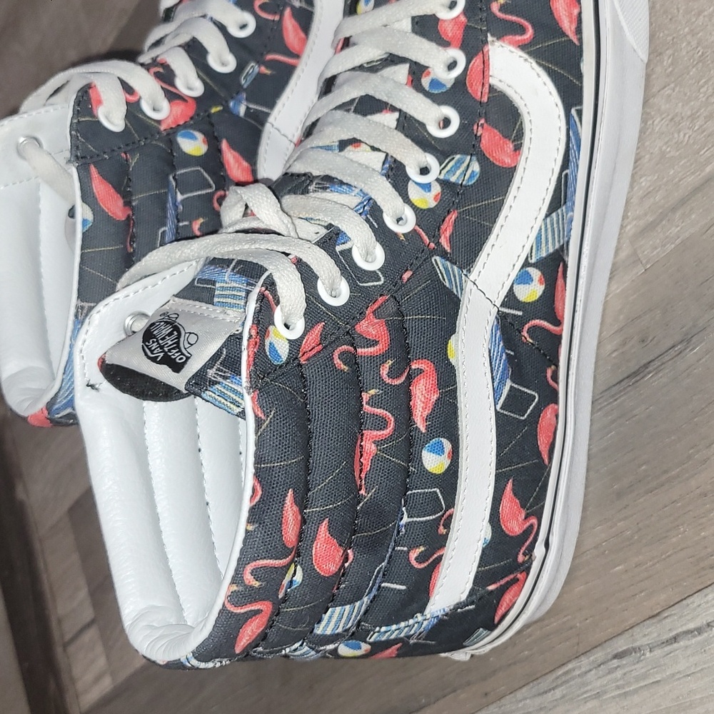 Vans Sk8-HI Flamingo Canvas High Top Sneakers Size 12M/11W RARE - Picture 2 of 8